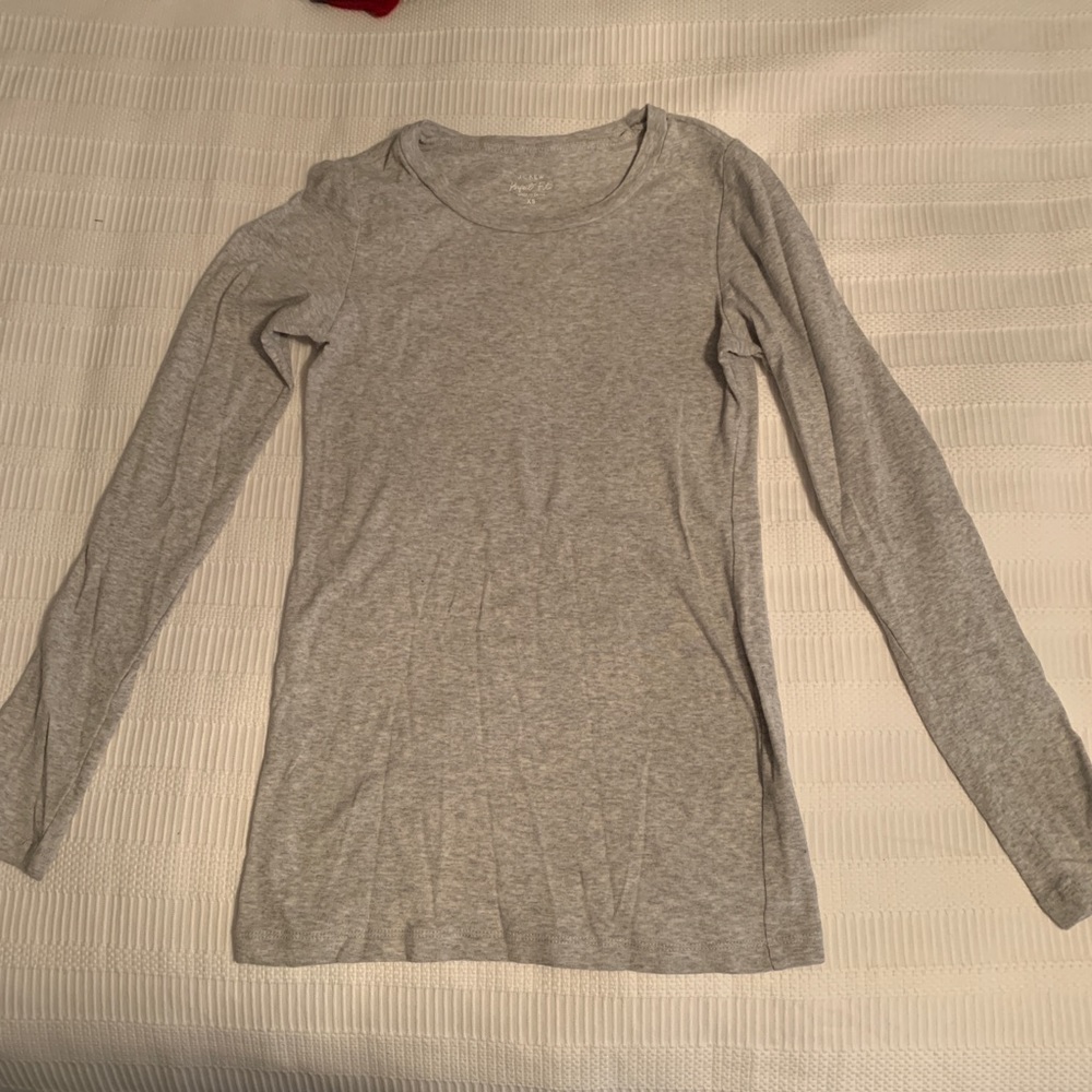 Grey Perfect Fit crewneck long sleeve T-shirt